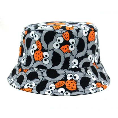New Bucket Hat Hip Hop Men Cartoon Print Fisherman Caps Streetwear Double-sided Hats For Women Beach Cap Unisex Panama Hat Good Vibrations