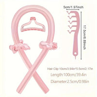 6Pcs Women No-Heat Curly Hair Stick Satin Sleep Cap Set Hair Clip and Ring Comb Sponge Hair Curler Suitable for All Hair Types Good Vibrations