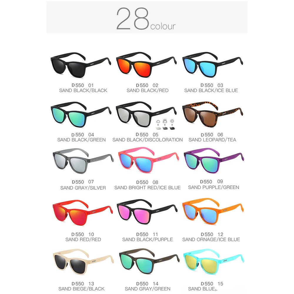 DUBERY Full Rim Polarized Sunglasses For Men And Women 28 Colors Model 550 Good Vibrations