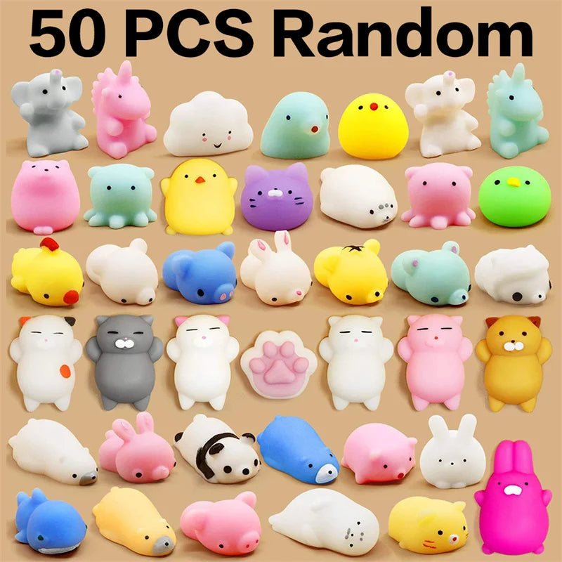 *50PCS Mochi Squishies Kawaii Anima Squishy Toys For Kids Antistress Ball Squeeze Party Favors Stress Relief Toys For Birthday* Good Vibrations