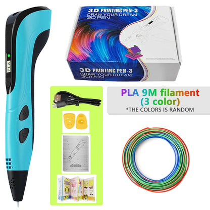 3d Pen for kids Creatived Toy DIY 3D Printing Pen Type-C Rechargeable 3D Pens Set with 200M PLA Filament for Children Gift Good Vibrations