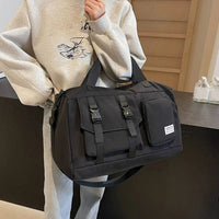 Oxford Fitness Duffel Bag Single Shoulder Lightweight Travel Luggage Bag Waterproof Large Capacity Weekender Bag Sports Good Vibrations