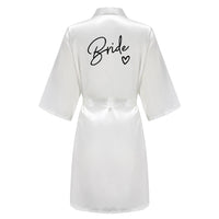 Wedding Party Team Bride Robe With Black Letters Kimono Satin Pajamas Bridesmaid Bathrobe SP003 Good Vibrations