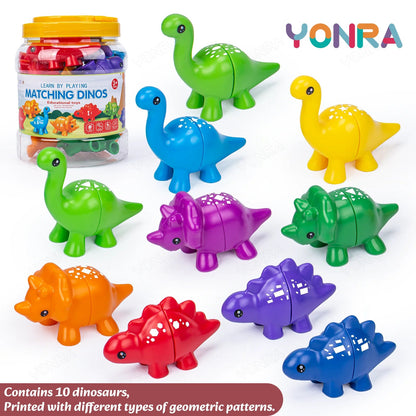 Matching Dinosaur Toy With storage bucket Montessori Toys for Kids Counting Learning Toys for Toddlers Children Development Game Good Vibrations