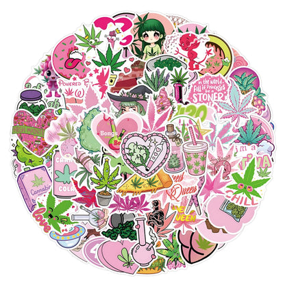 10/30/50/110PCS Leaves Weed Cartoon Stickers SmokingTobacco Graffiti Laptop Phone Car Skateboard Waterproof Cool Sticker Packs Good Vibrations Adult Super Store