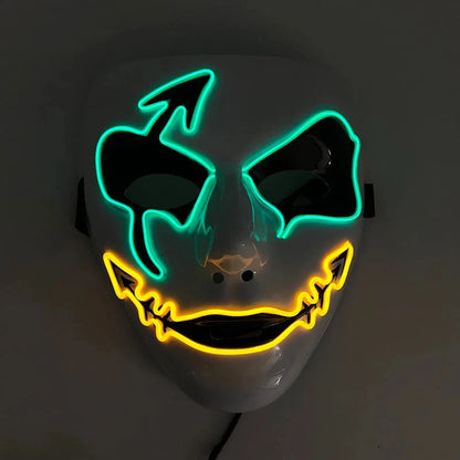 Halloween Carnival Party Costume Decoration Luminous LED Mask Halloween Mask LED Maske Light Up Party Masks for Glow Party Good Vibrations