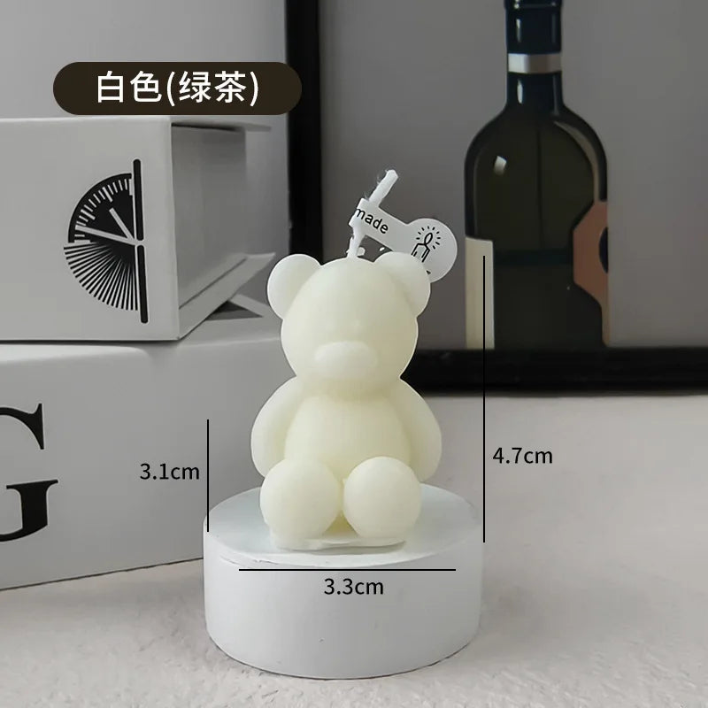 1pc Lovely Bear Aromatherapy Candles for Home Decoration Lovely Scented Candle Photography Props Festival Home Ornaments Good Vibrations