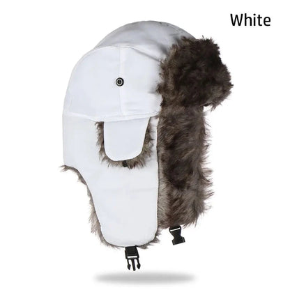 Men Women Trapper Bomber Hats Russian Ushanka Warm Winter Fur Earflap Hat Outdoor Sports Skiing Hunting Fishing Plush Cap Good Vibrations