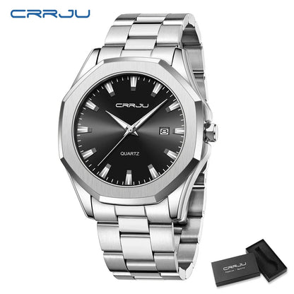 Watches for Men Classic with Date Business Dress Luxury Waterproof Luminous Mens Wrist Watch Analog Stainless Steel Men Watch Good Vibrations