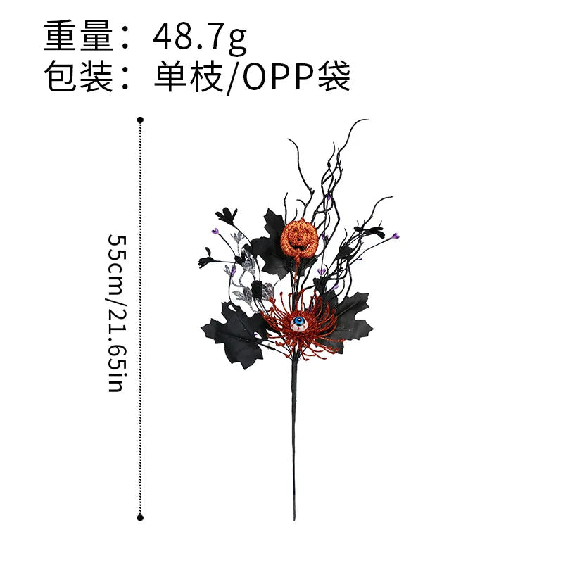 2026 Festival Party Decor Banquet Mini DIY Flower Branch for Halloween Christmas Thanksgiving Day Wedding Party Decorations 1pc Good Vibrations