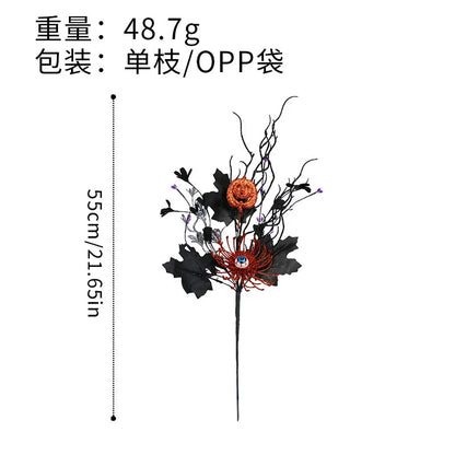 2026 Festival Party Decor Banquet Mini DIY Flower Branch for Halloween Christmas Thanksgiving Day Wedding Party Decorations 1pc Good Vibrations