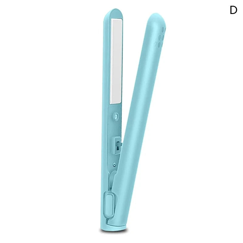Curling Iron Straightener Usb Rechargeable Hair Straightener Curler Portable Mini 2 In 1 Led Custom Ceramic Coating 25w Good Vibrations