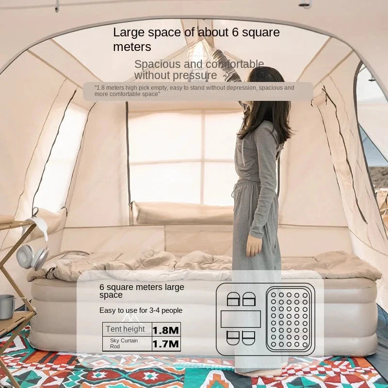 MOUNTAINHIKER One-button Tent Living Shell Shelter Ridge Tent Two Bedrooms and One Living Room Automatic Beach Outdoor Large Good Vibrations