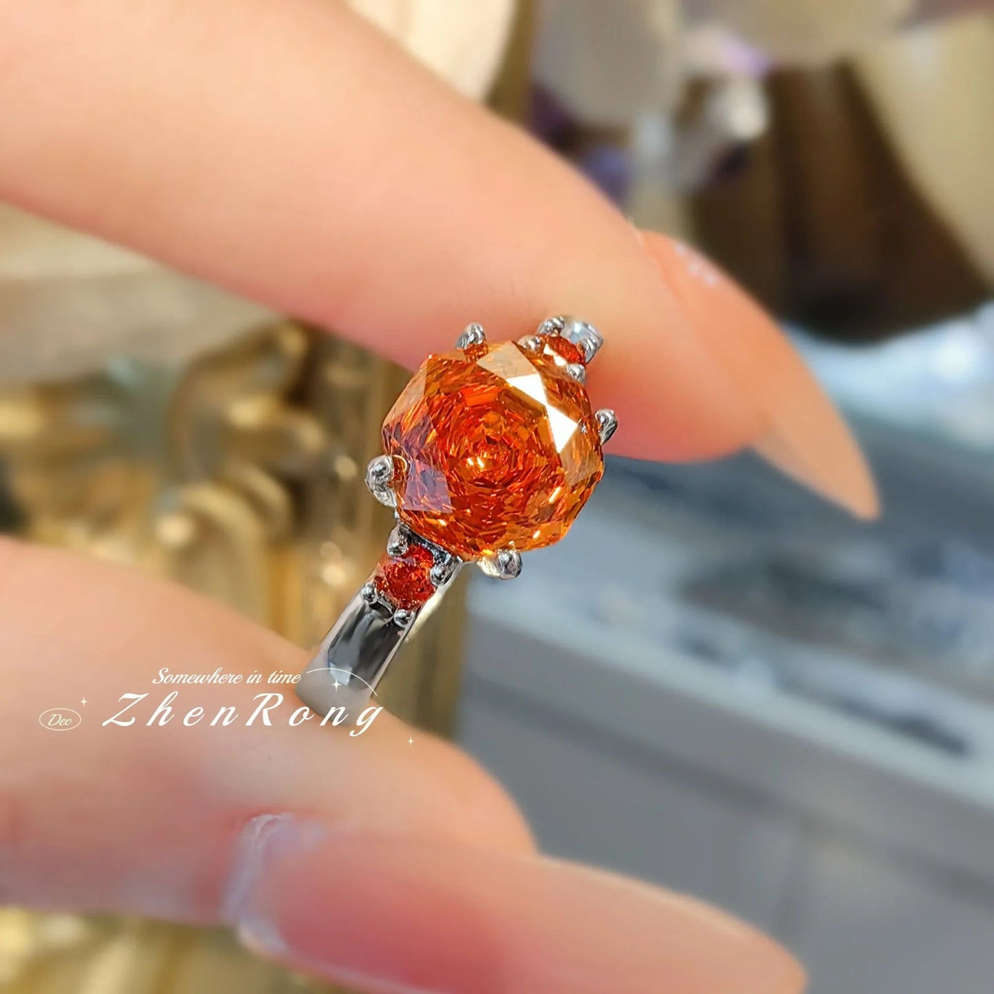 New Rose Cut Dream Color Zircon Crystal Pendant Necklaces Stud Earrings Rings For Women Fashion Luxury Female Jewelry Sets Good Vibrations Adult Super Store