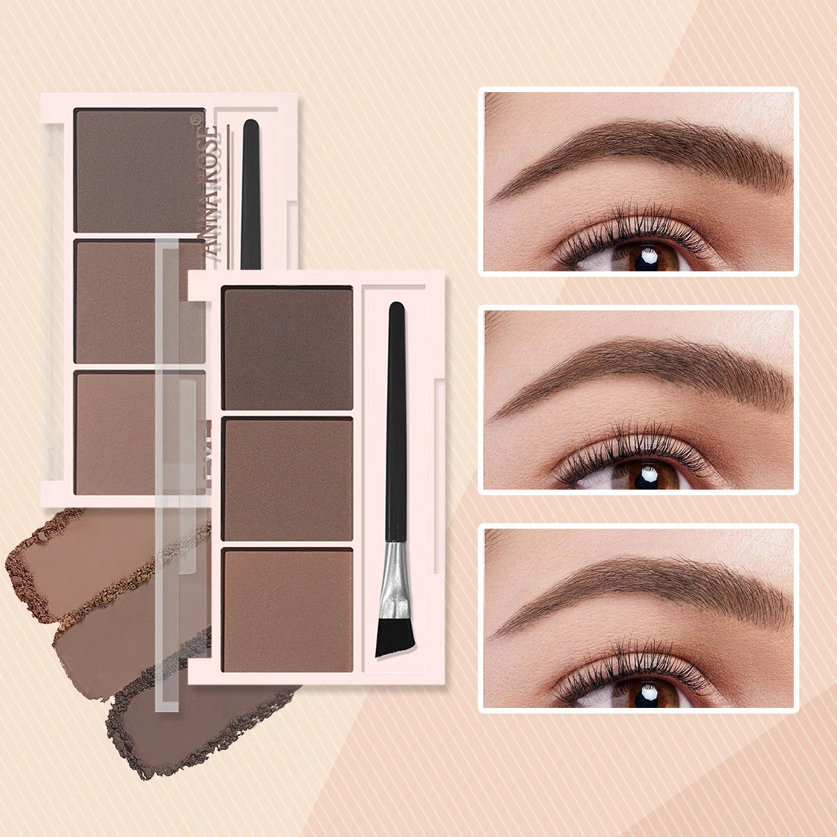 Three-color eyebrow powder shadow three-dimensional eyebrow shape waterproof and sweat-proof natural long-lasting eyebrow powder Good Vibrations