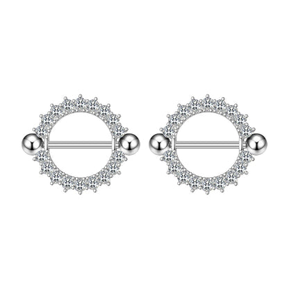 2pcs Both Sides Screwed Heart Nipple Ring for Women Girls 14G Stainless Blue Pink Zircon Sexy Nipple piercing nombril Nipple Bar Good Vibrations