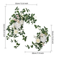 2pcs Artificial Wedding Arch Flowers for Sign, Floral Swag Dusty Decor for Reception Ceremony Backdrop Sweetheart Table Good Vibrations