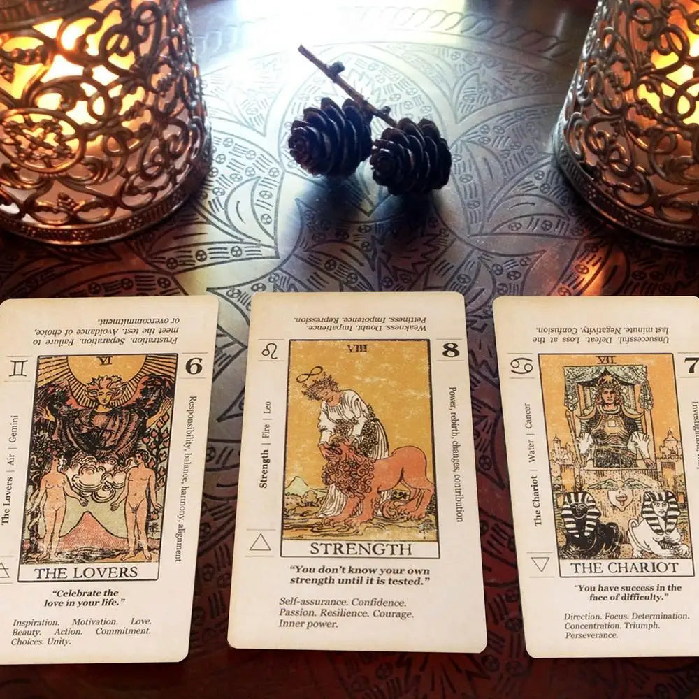 Tarot Card With Meaning On Them Beginner Tarot Keyword Antiqued Tarot Deck Learn Tarot 78 Cards Reversed Good Vibrations