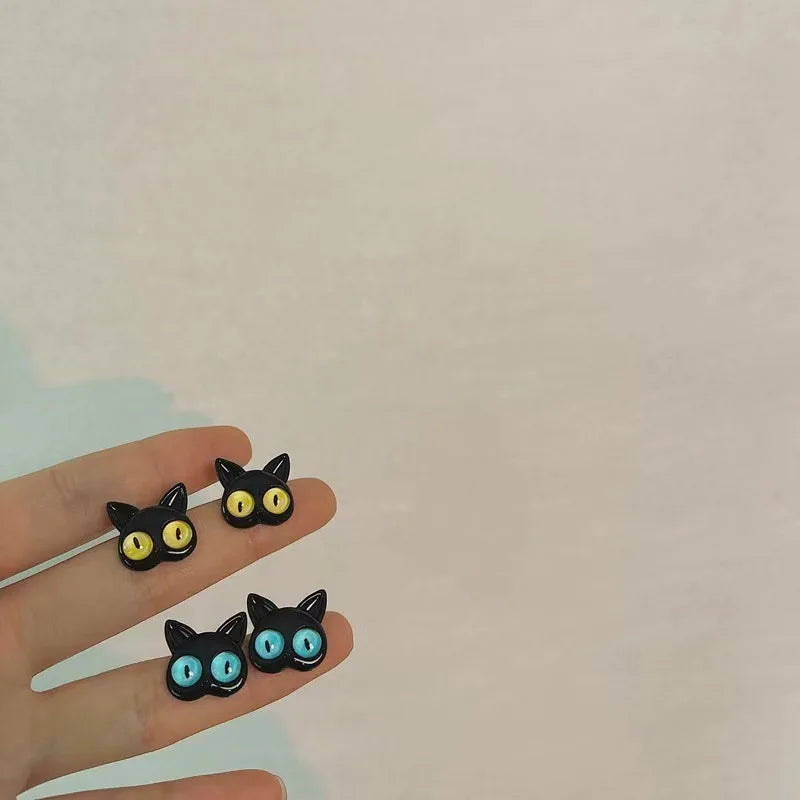 Kiss Jewelry Halloween Little Monster Wing Bat Eye Stud Earrings Women Cute Animal Eye Punk Earring Girls Y2K Brincos Party Gift Good Vibrations
