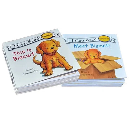 12 Books/set Biscuit Dog Series Picture Book Baby Kids English Cartoon Books Children Learn Words Educational Reading Book Good Vibrations