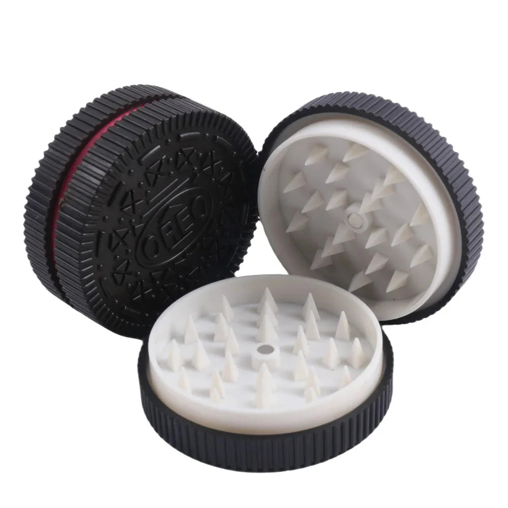 60MM Herb Grinder Plastic Cookie Biscuit  Crusher Hand Muller Cigarette Chocolate Grinder Crusher Tobacco Smoking Good Vibrations Adult Super Store