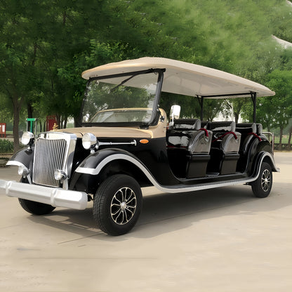 2025  New Design Outdoor Vintage Car Hot 6 Seat Electric 4 Wheel Classic Car Vacation Villages Factory Cheap Price 3+3 Club Car Good Vibrations