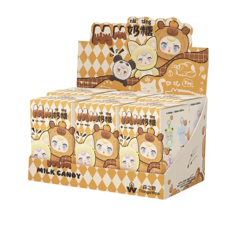 2025 New Cute Milk Candy Keychain Mysterious Blind Box Car Key Decoration Backpack Pendant Doll A Birthday Present Good Vibrations