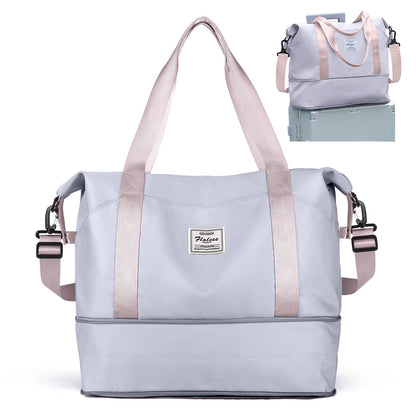 Expandable Travel Duffle Bag for Women Carry On, Weekender Overnight Shoulder Bag,Gym Tote Bag Wet Pocket Delivery Hospital Bag Good Vibrations