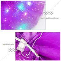 Halloween Cosplay Women Star Sequins Mesh Pleated Tulle Princess Skirt With LED Skirt Party Dancing Miniskirt Costume Clothing Good Vibrations