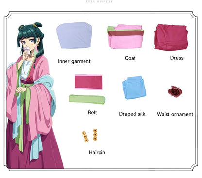 Anime Kusuriya No Hitorigoto Maomao Cosplay Costume Suit Uniform Halloween Party Anime Role Play Outfit for Women Good Vibrations