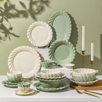 Early Spring Simple Dish Set Home Ins Wind Ceramic Tableware Light Luxury Modern Good Vibrations