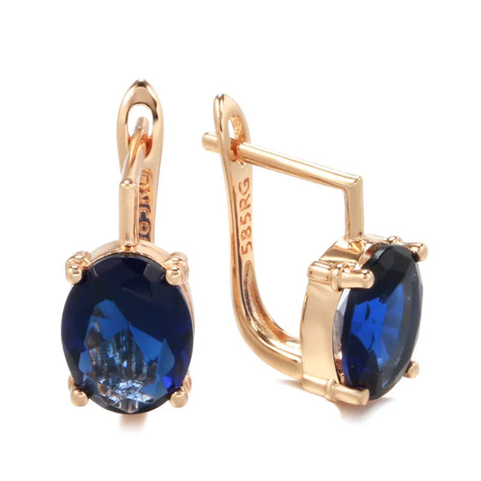 Real 14k Gold sapphire earring for Women To Join Party Peridot Gemstone Anillos De Wedding Diamante Engagement Jewelry Good Vibrations