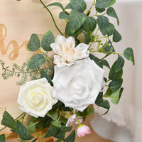 2pcs Artificial Wedding Arch Flowers for Sign, Floral Swag Dusty Decor for Reception Ceremony Backdrop Sweetheart Table Good Vibrations