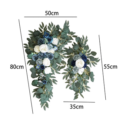 Large 2Pcs Artificial Flower Swag Floral Swag Garland Wedding Arch Flowers Kit for Sign Rustic Artificial Floral Swag Arch Decor Good Vibrations