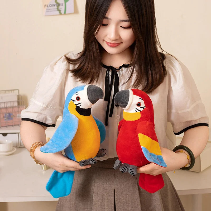 Talking Parrot Toy Interactive Stuffed Animal Plush Toy for Kids Record Parrot Repeat What You Say Funny Bird Toy Children Gift Good Vibrations
