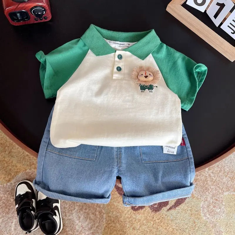 Kids Boys Cartoon Clothing Sets Baby Tee Shirt + Pants Infant Toddler Children Wears T-shirt + Shorts Outfits Suits 1-4 Years Good Vibrations