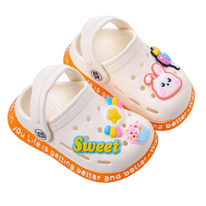Summer Children Garden Slippers Shoes Boys&Girls Beach Sandal Kids Lightweight Breathable Cute Cartoon Slip Baby Slippers Good Vibrations