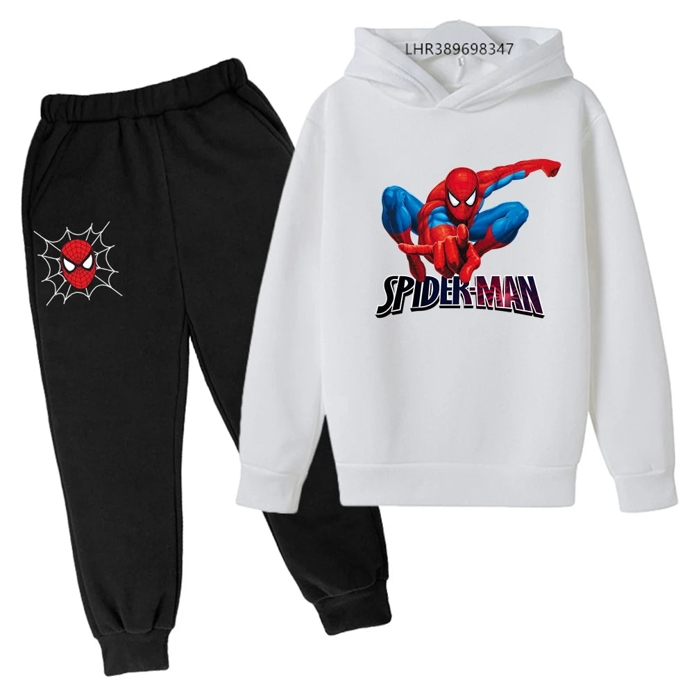 Autumn winter children's hoodie Spider-Man clothing leisure outerwear sweatshirt +pants set  Suitable 3-12 years Boys girls gift Good Vibrations