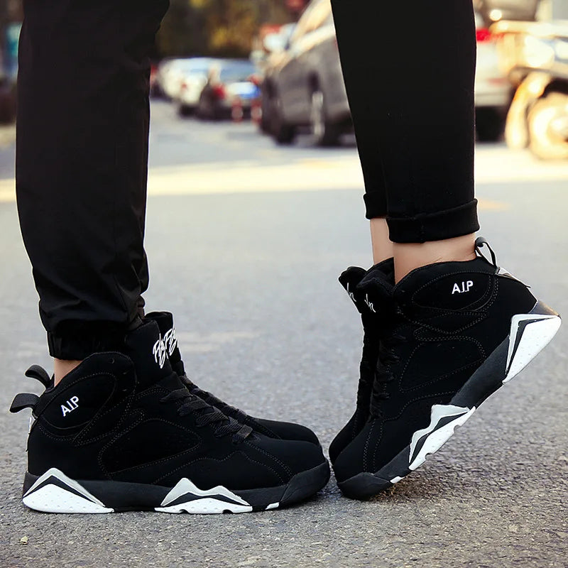 Men's basketball shoes high top sports shoes wear-resistant couple style casual youth outdoor style Good Vibrations