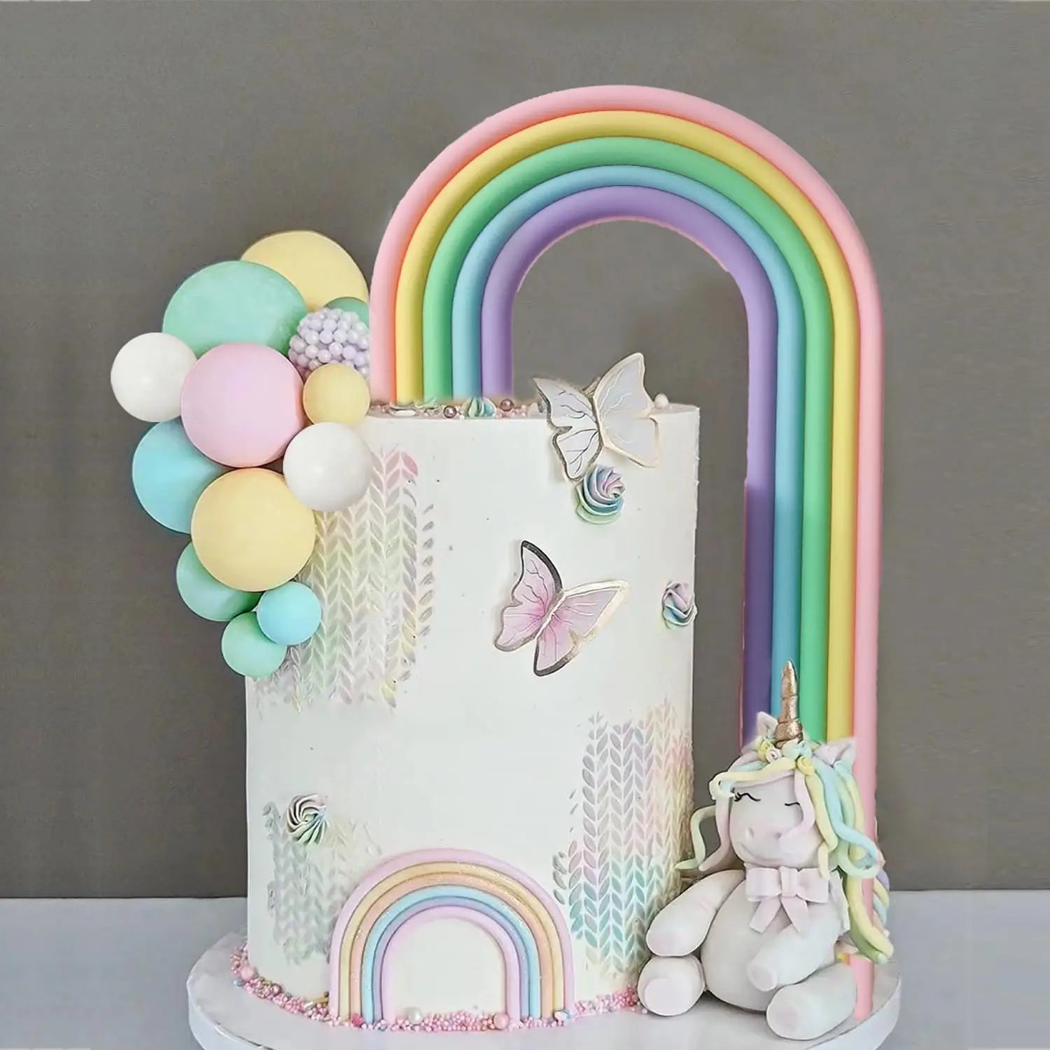 Rainbow Cake Toppers Cake Decorations for Wedding Baby Shower Girls Boys Rainbow Theme Birthday Party Supplies Good Vibrations