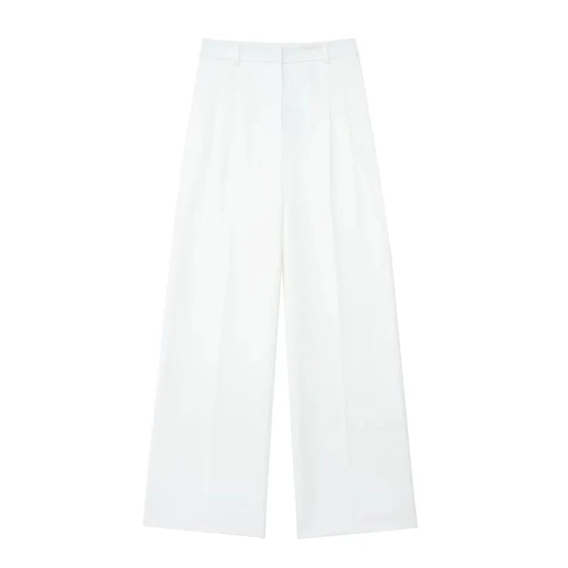 MUJER Pants Sets For Women 2 Pieces Off Shoulder Sleeveless Vest Woman Outfit Fashion Wide Leg Pants Elegant Casual Women's Set Good Vibrations