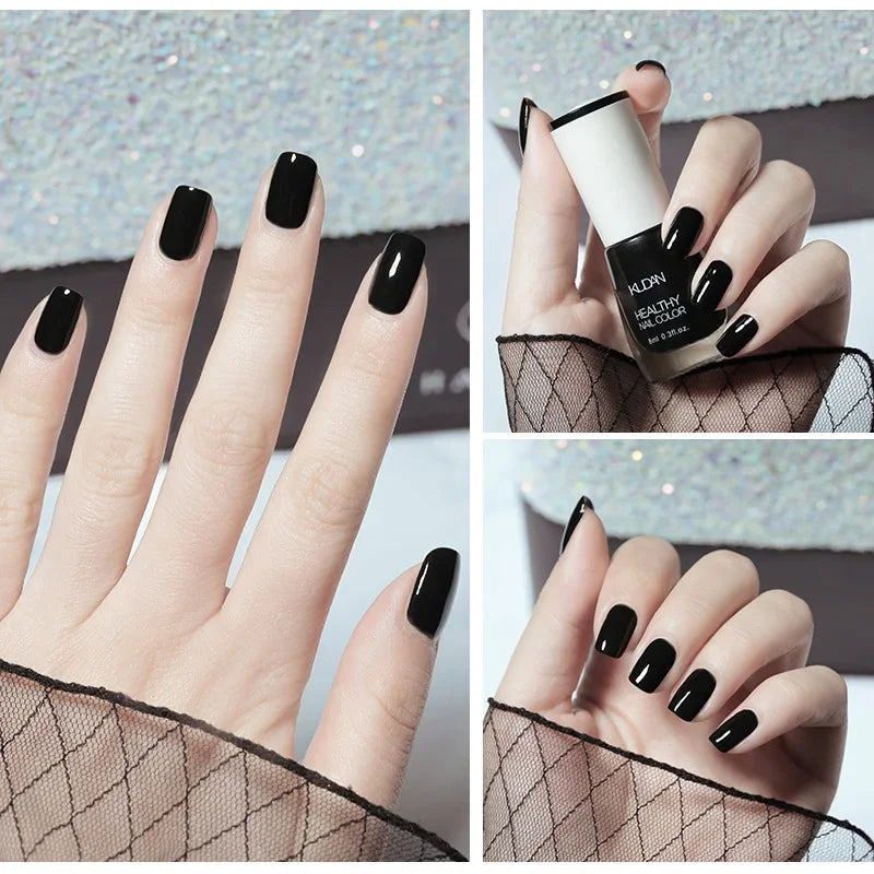 Nail Polish Without Baking Lamp White Fine Glitter Non-baking Non-peel Transparent Shiny Oil Base Coat Nude Nail Polish Good Vibrations