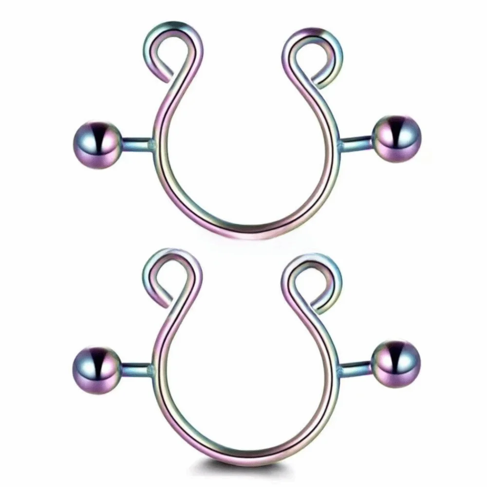 2pcs/set Steel Nipple Clip Rings Round Screw Faux Nipple Faux Nipple Shield Fashion Accessory Clip Design Good Vibrations