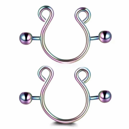 2pcs/set Steel Nipple Clip Rings Round Screw Faux Nipple Faux Nipple Shield Fashion Accessory Clip Design Good Vibrations