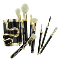 Snake Makeup Brushes Set Concealer Contour Eye Shadow Cosmetics Brushes Blushing powder Blending Brush kit 10pc for make up Good Vibrations