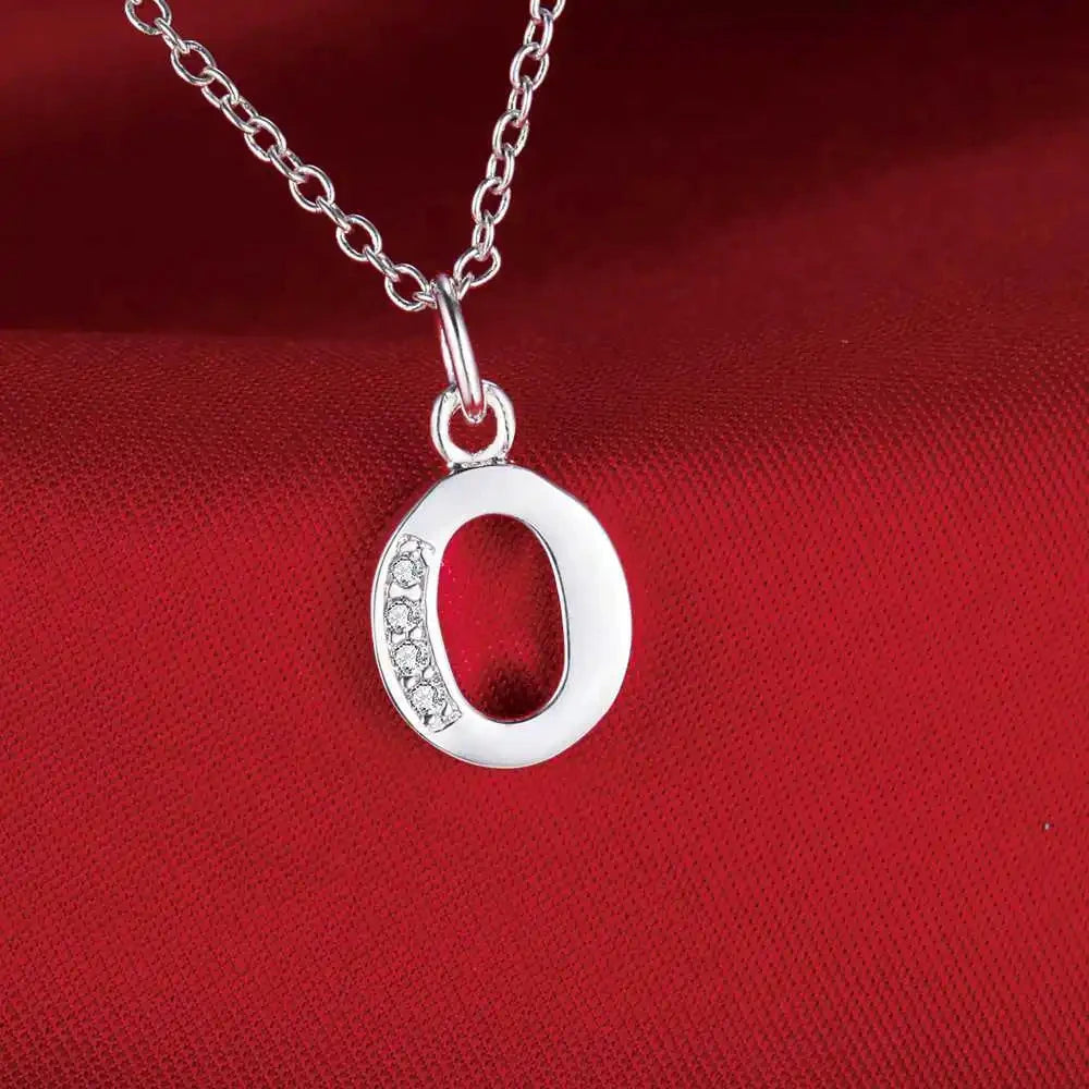 26 Letters 925 Sterling Silver Necklace Pendant Zircon For Women Exquisite Student Girlfriend Jewelry Accessories Wedding Gift Good Vibrations