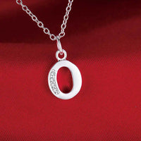 26 Letters 925 Sterling Silver Necklace Pendant Zircon For Women Exquisite Student Girlfriend Jewelry Accessories Wedding Gift Good Vibrations