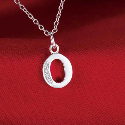 26 Letters 925 Sterling Silver Necklace Pendant Zircon For Women Exquisite Student Girlfriend Jewelry Accessories Wedding Gift Good Vibrations