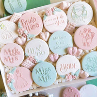 Bride To Be Mr Mrs Wedding Cookie Cutter Stamp Love Biscuit Embossed Mould Bridal Shower Party DIY Fondant Cake Decorating Tools Good Vibrations