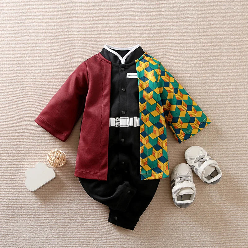 Newborn Baby Anime Cape Style Children Long Sleeve Cotton Bodysuit, Cute Kids Boys Girls Romper Good Vibrations